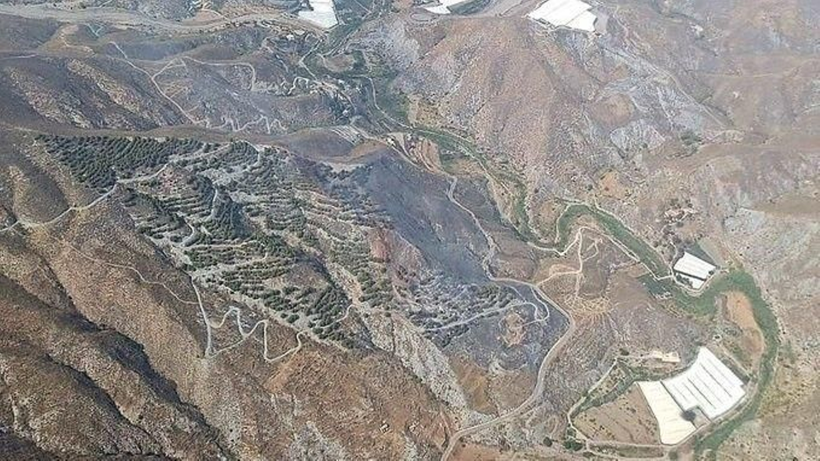 Imágenes del incendio forestal declarado en el paraje de Río Grande de Bera