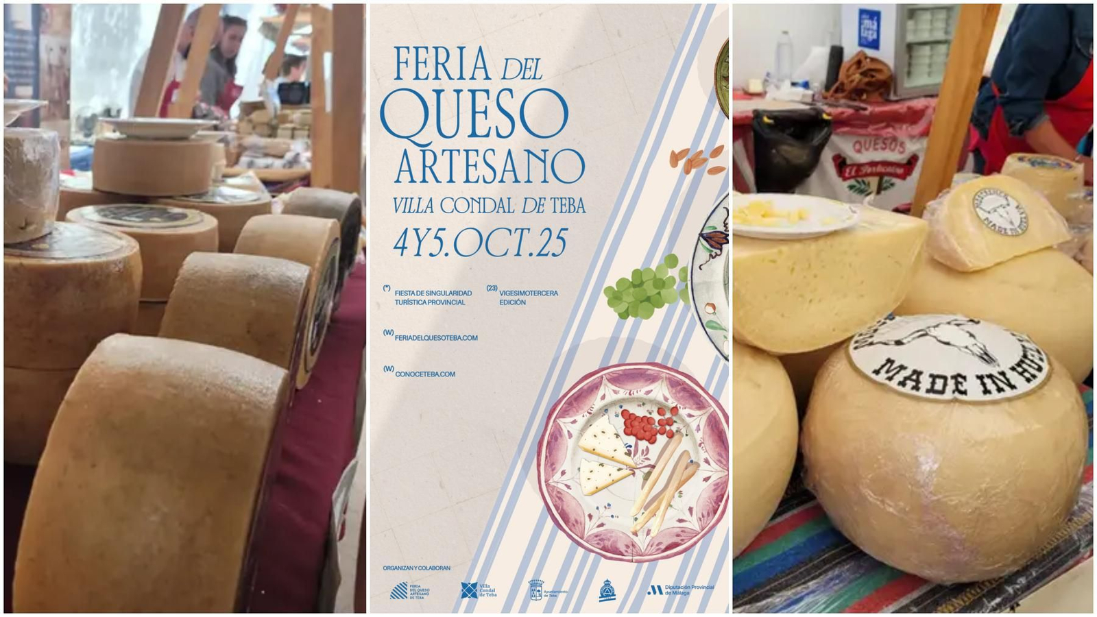 Cartel promocional de la Feria del Queso Artesano de Teba.