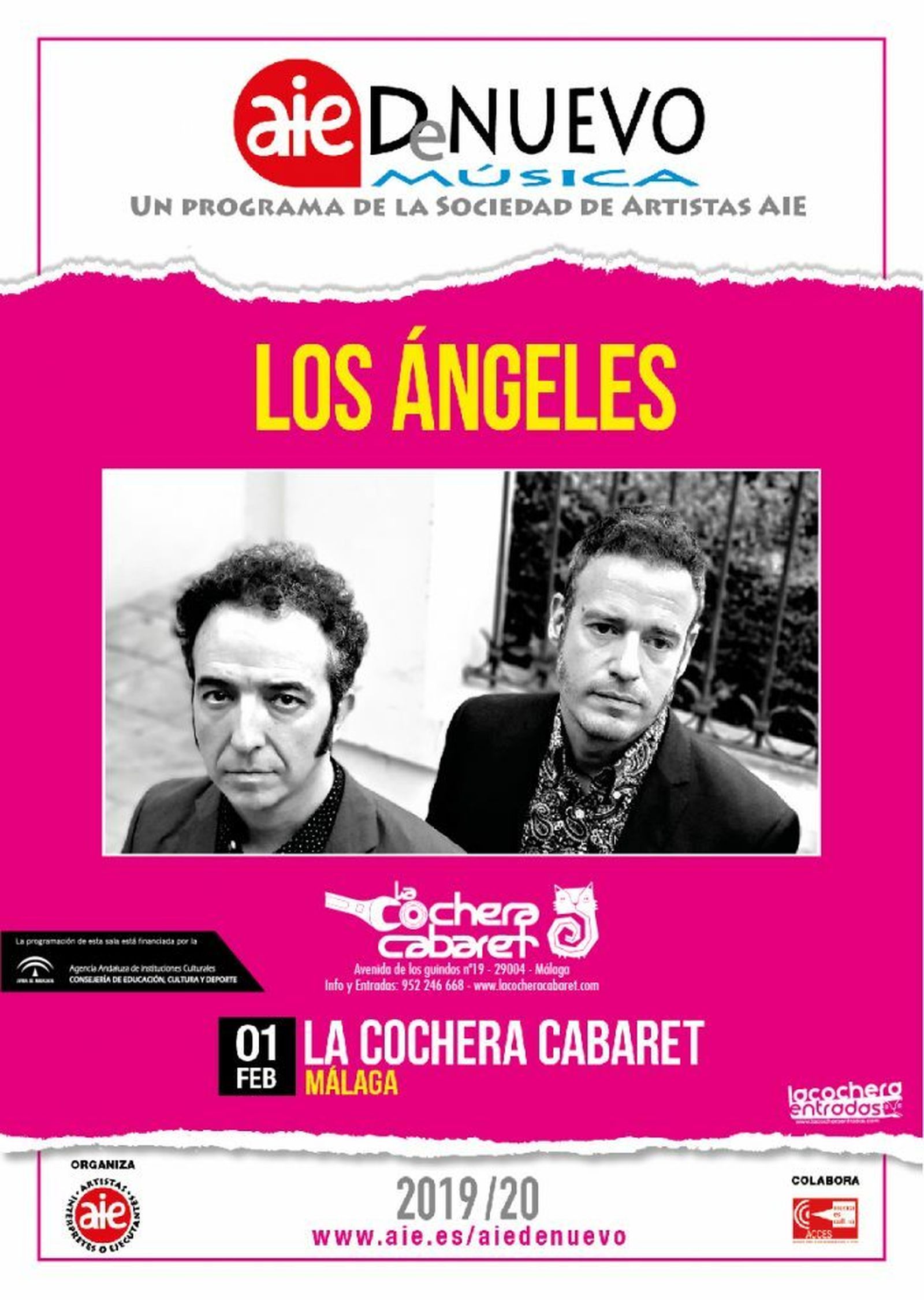 Cartel de Los Ángeles en La Cochera Cabaret.