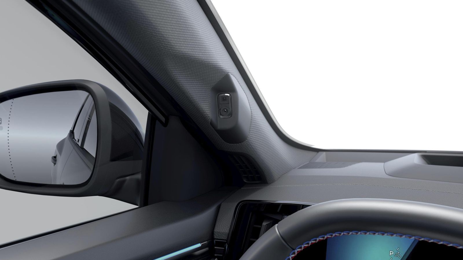 Esta cámara del pilar permite el reconocimiento facial del conductor y, asimismo, sirve como sensor para el detector de cansancio.