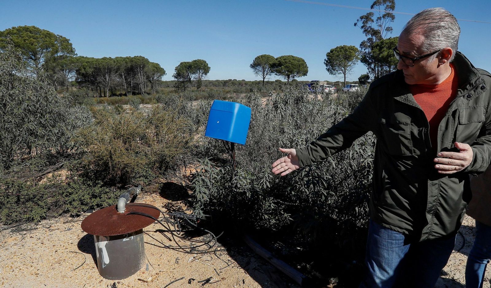 Pozo ilegal de agua en Doñana
