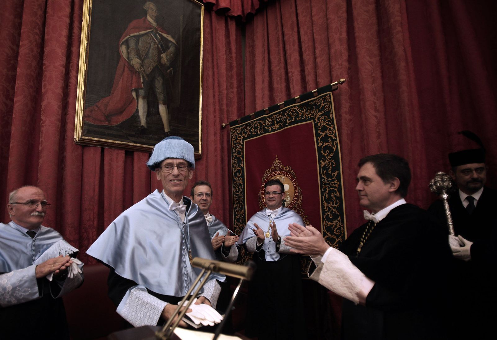 John H. Elliott, en 2011, cuando fue investido 'honoris causa' por la Universidad de Sevilla.