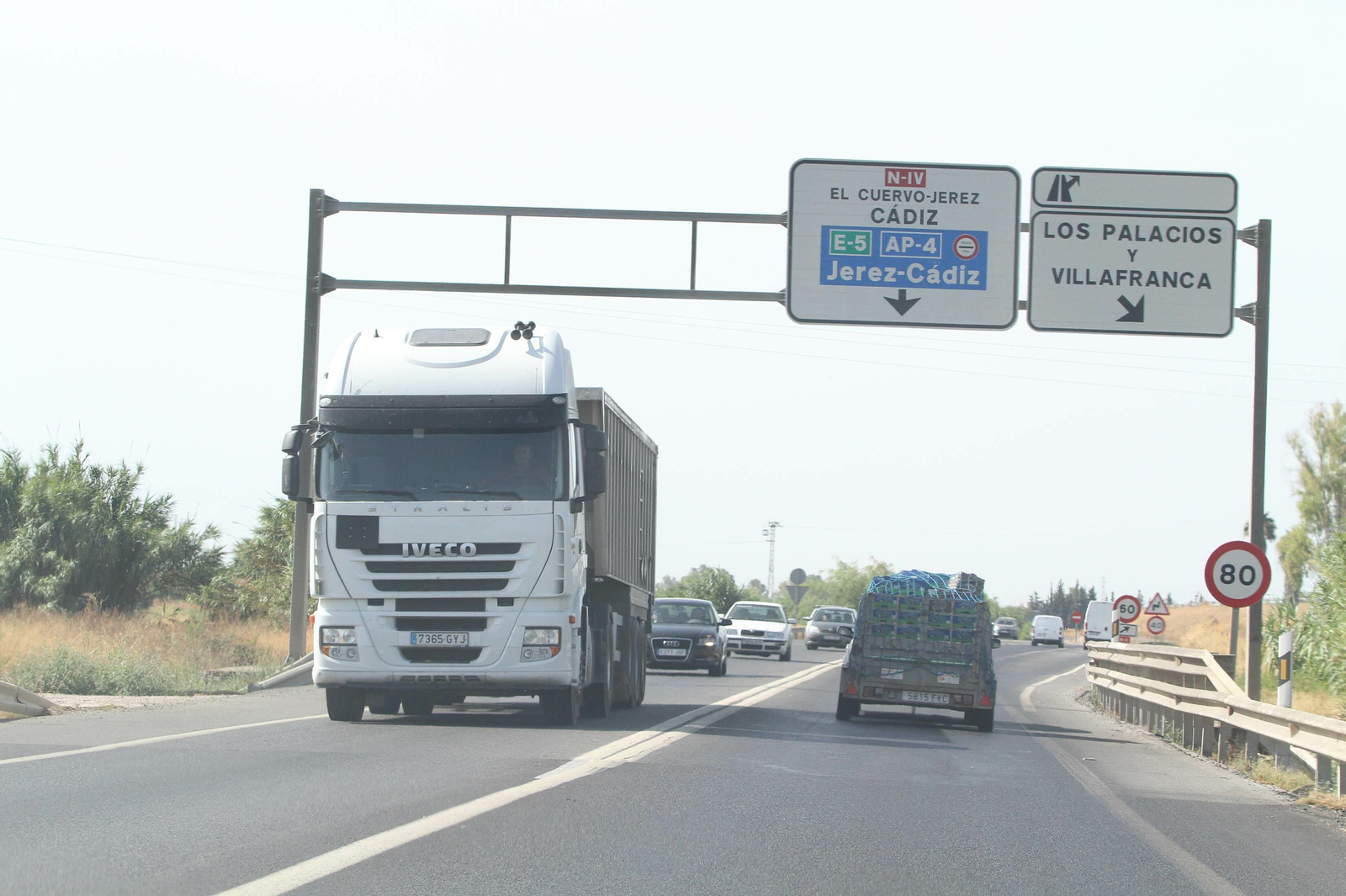 Una imagen de la N-IV, previa a las obras del desdoble del tramo Dos Hermanas-Los Palacios.