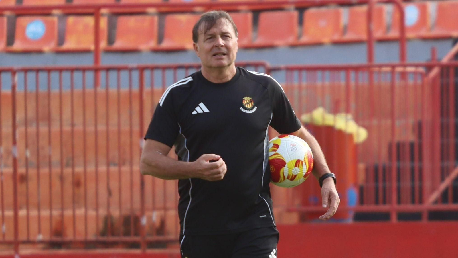 Cristobal Parralo, en su primer entrenamiento con el Nàstic.