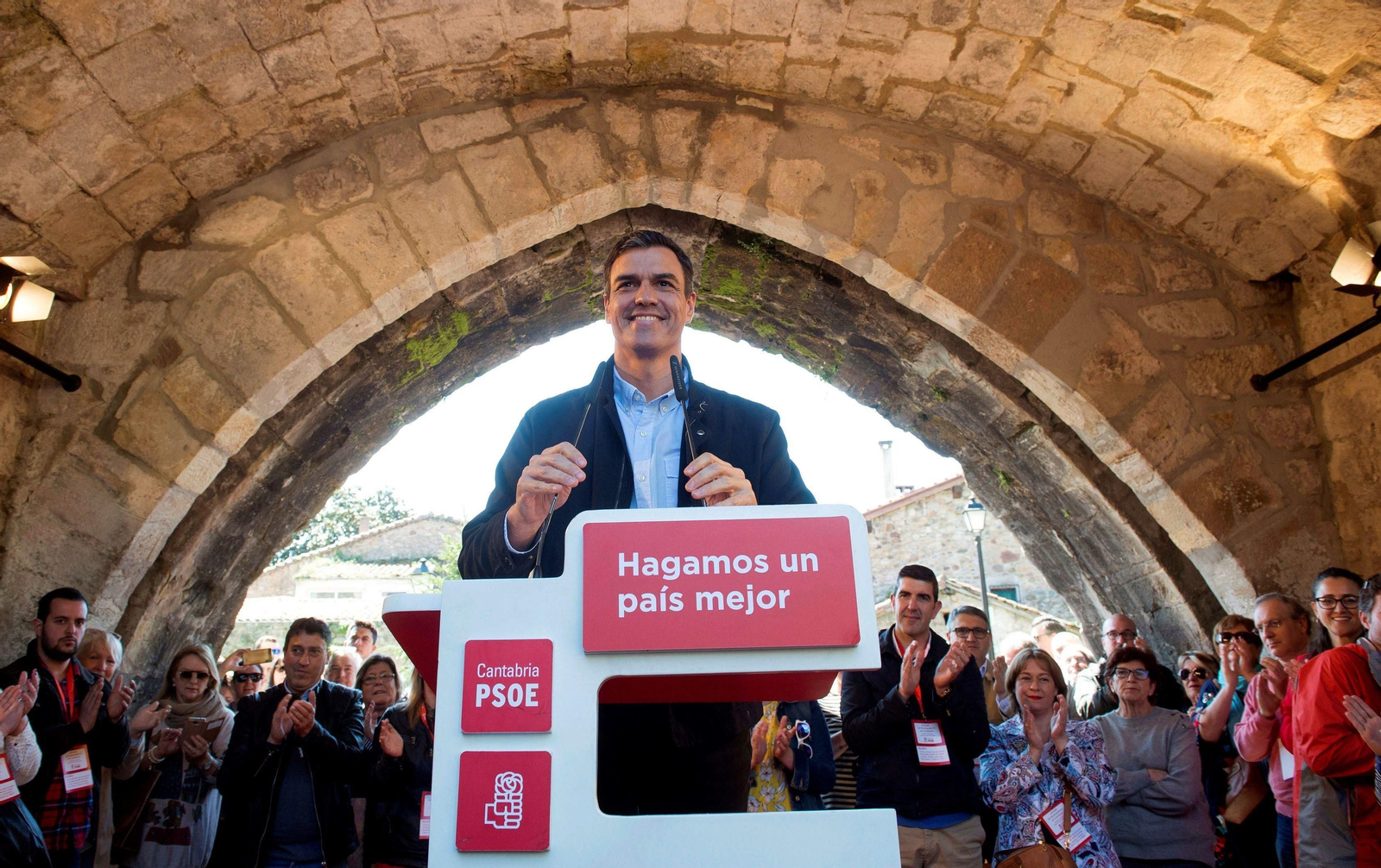 Pedro  Sánchez, en un acto en Cantabria.