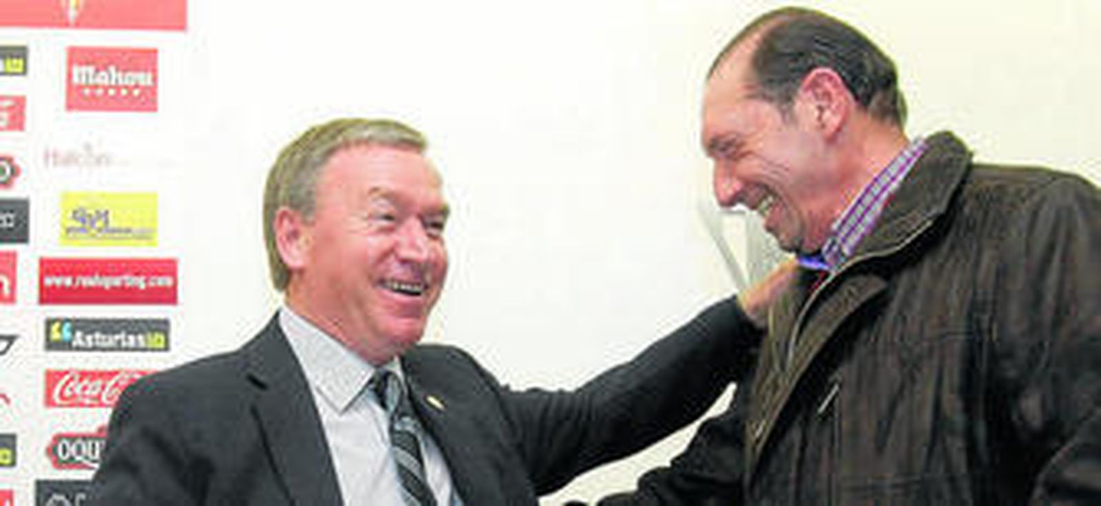 Javier Clemente y Quini, ayer en Gijón.