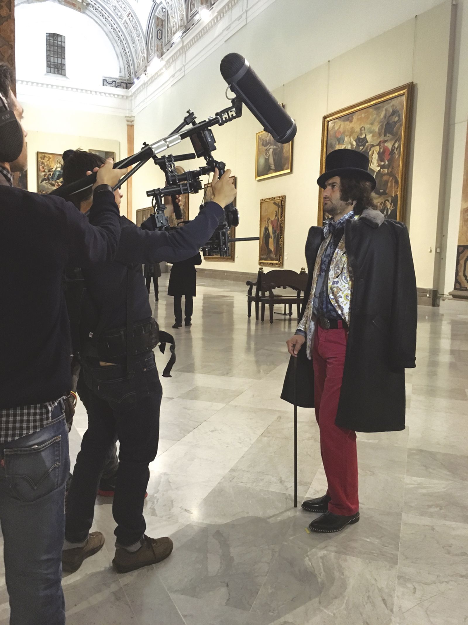 Morante, en la grabación del spot en el Museo de Bellas Artes.