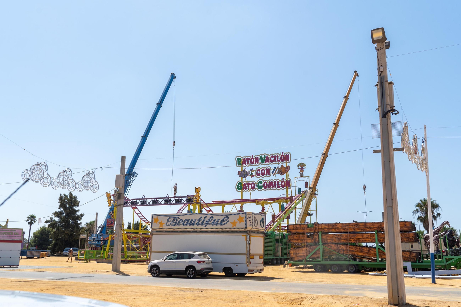 Imágenes de las Fiestas Colombinas días antes de su inauguración
