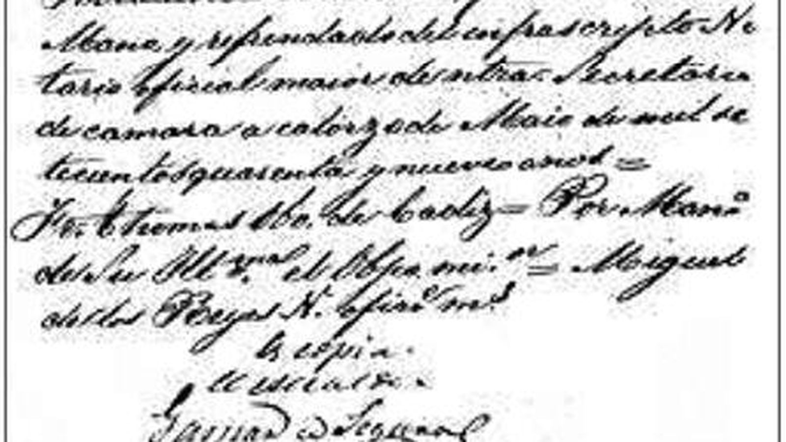 Firma y rúbrica de Gaspar Segura. AHPC