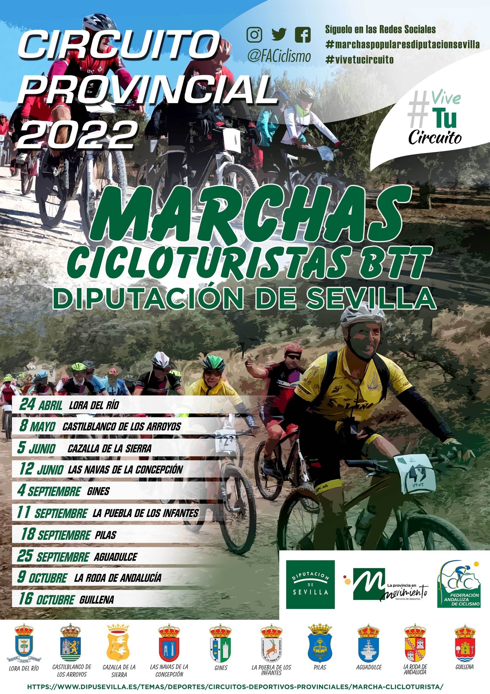 Imagen del cartel de las marchad cicloturistas del Circuito Diputación Sevilla.