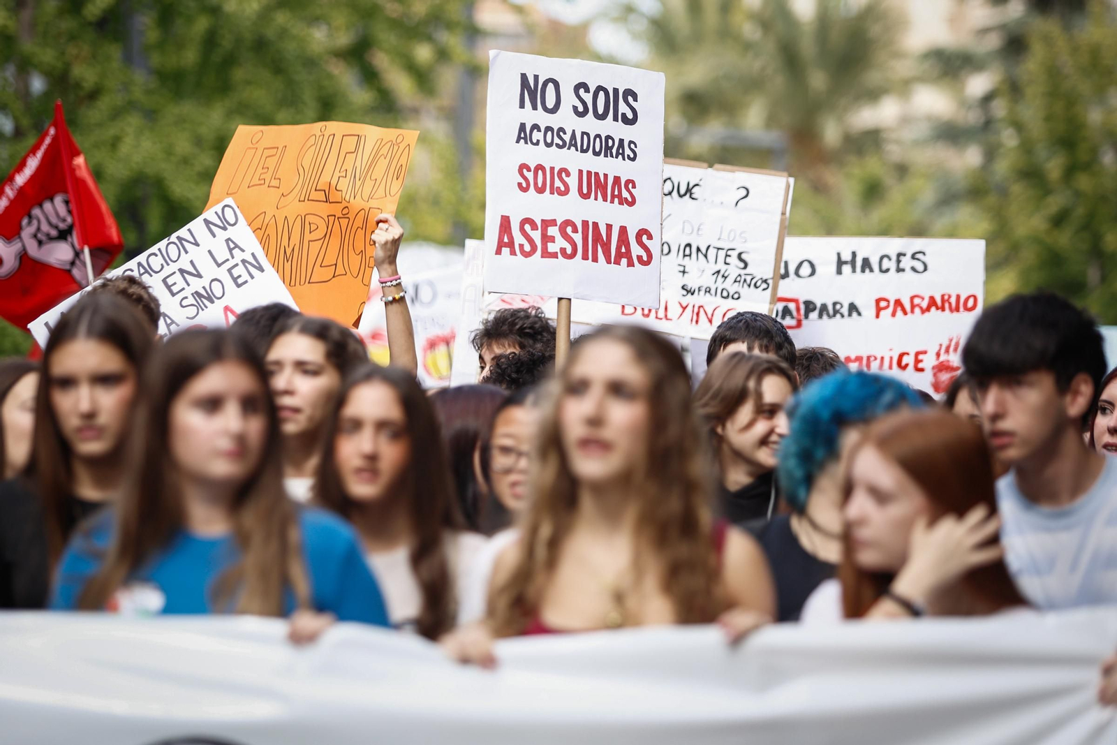 Unas 3.000 personas se manifiestan contra el acoso escolar en Granada: las imágenes