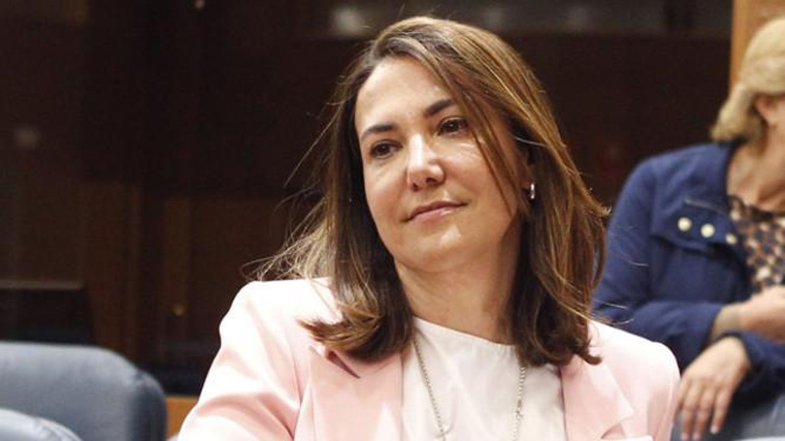 Isabel González, hermana del ex presidente de la Comunidad de Madrid, en el Pleno de la región.