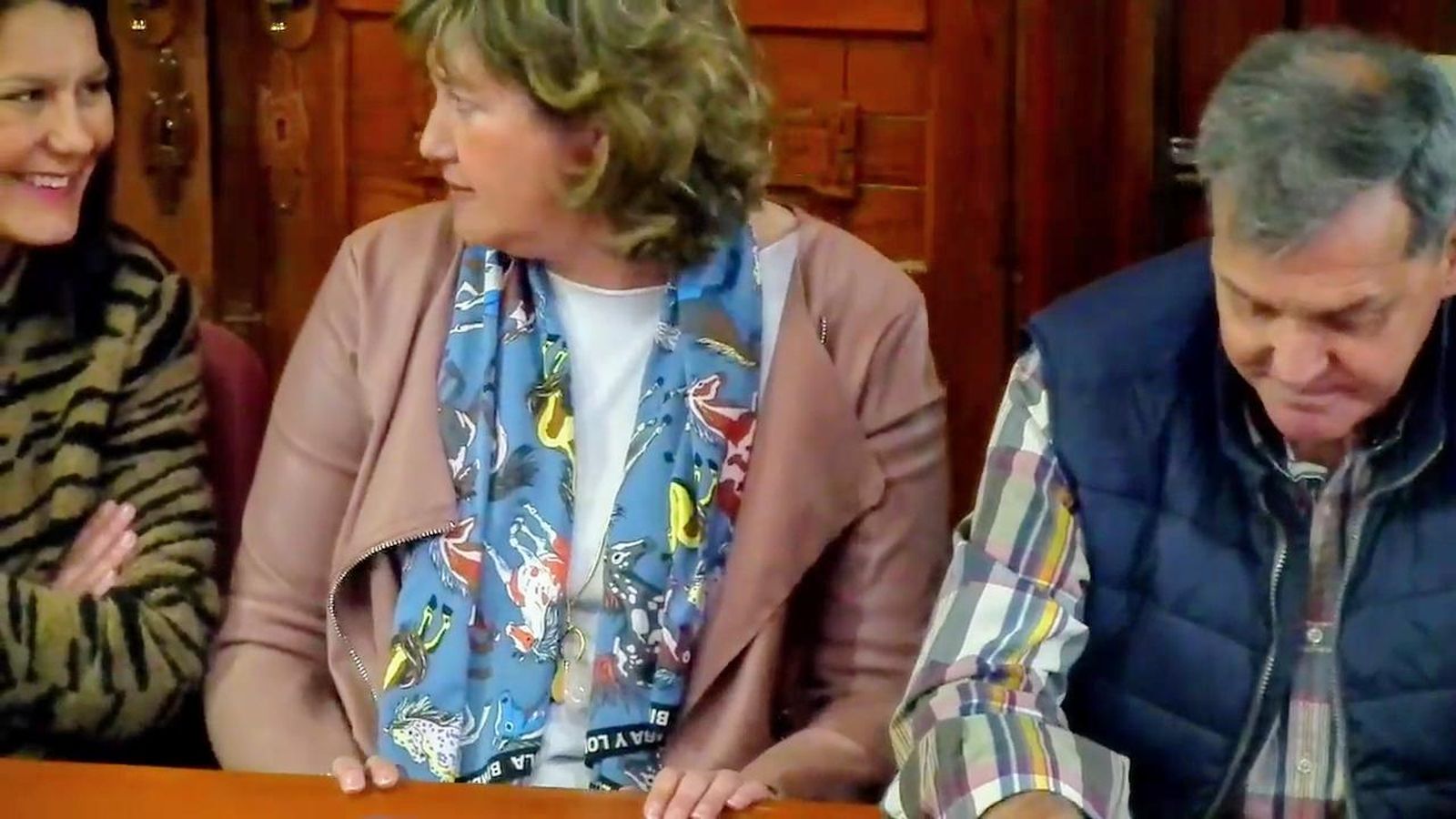 Los tres concejales de Cs, María Jesús Herencia, María del Carmen Ruiz y Javier Gómez Porrúa, en el pleno de hoy.