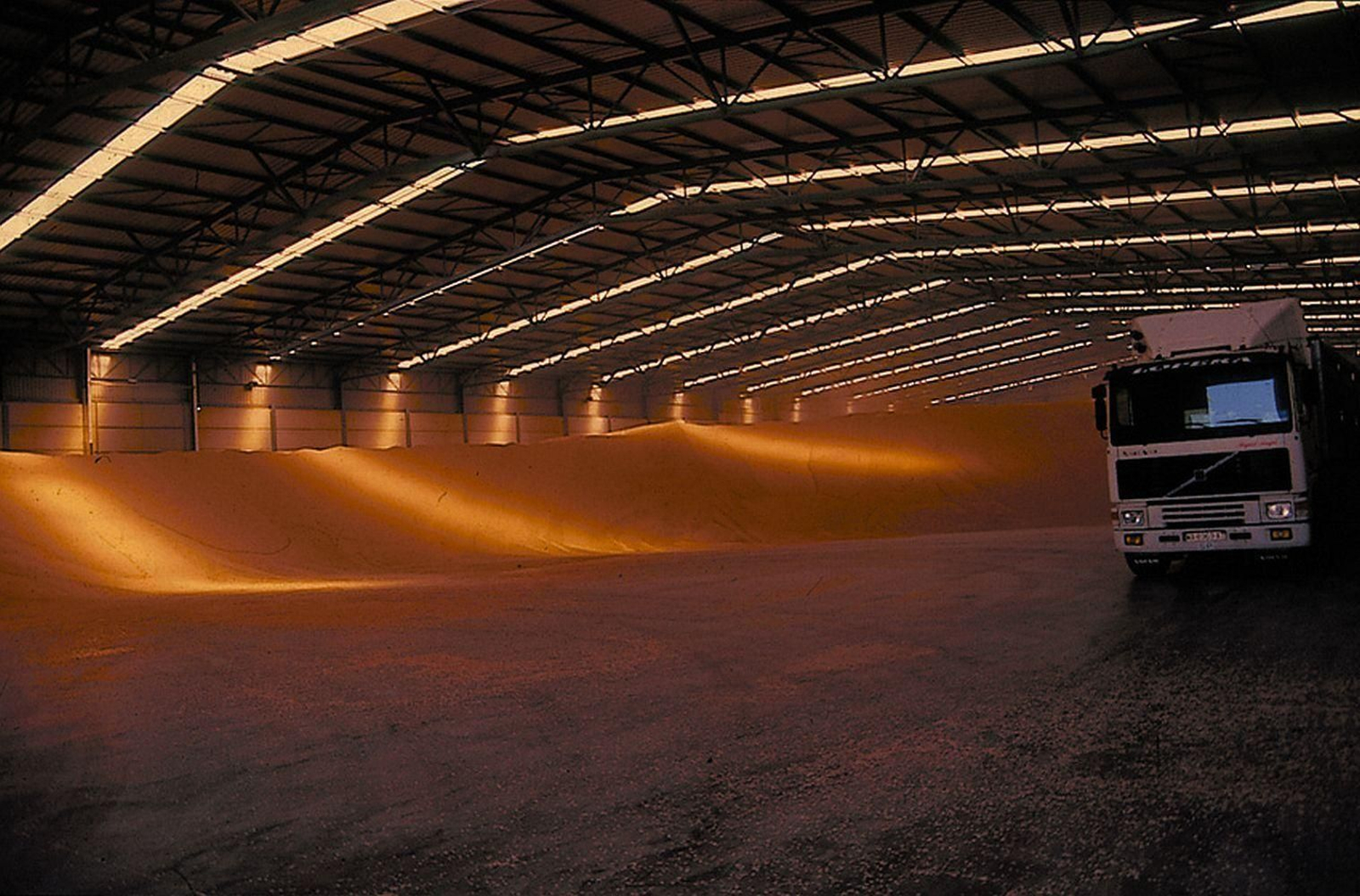 Una nave de cereales ubicada ya en las instalaciones de La Cabezuela de Puerto Real.