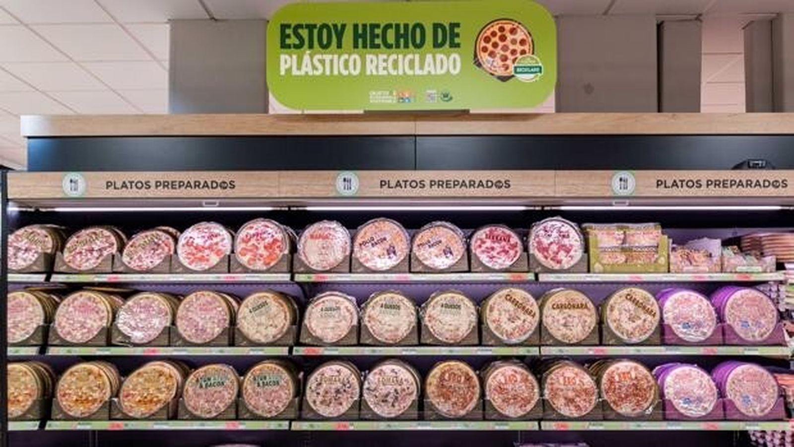 Mercadona incorpora el plástico reciclado en el envase de sus pizzas refrigeradas
