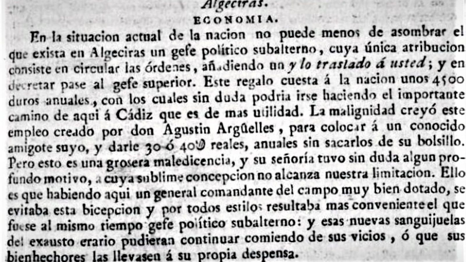 Extracto del Eco de Padilla.