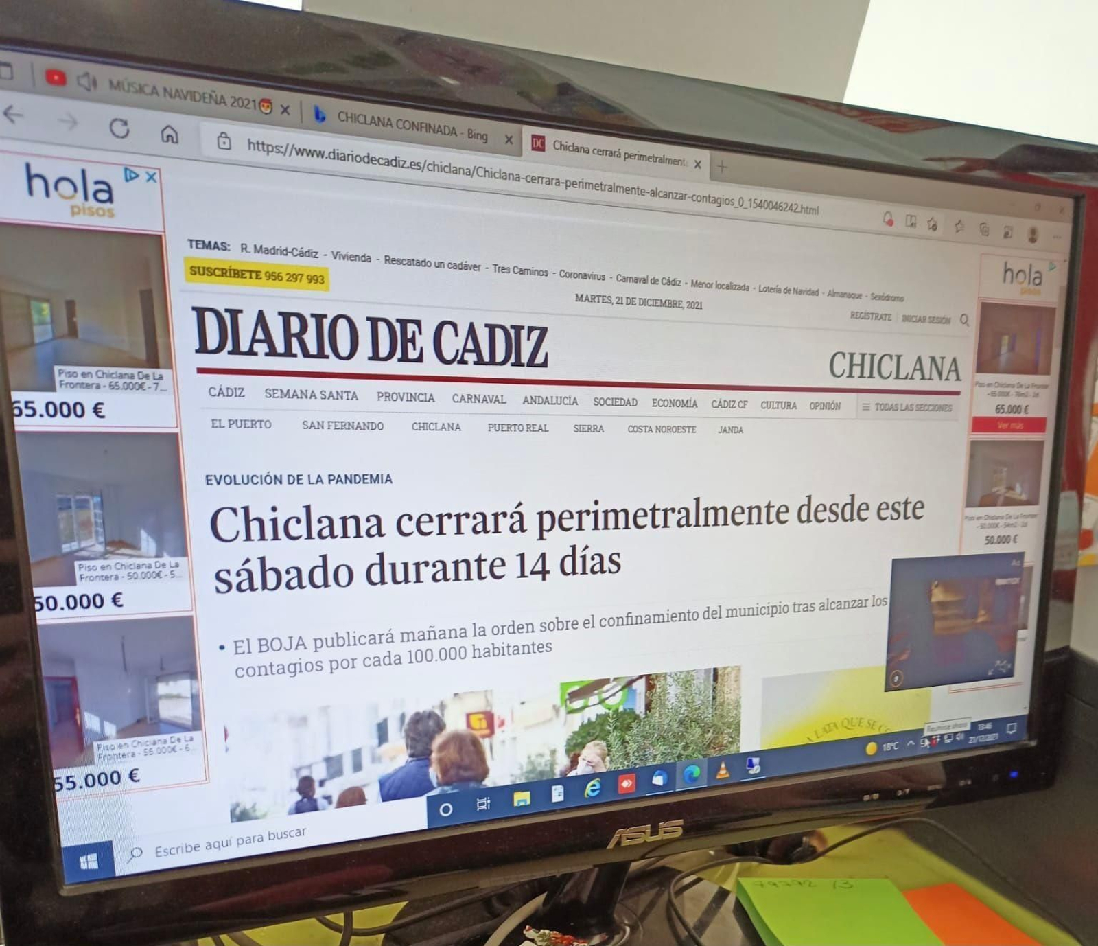 La imagen que ha despertado una ola de pánico en Chiclana.