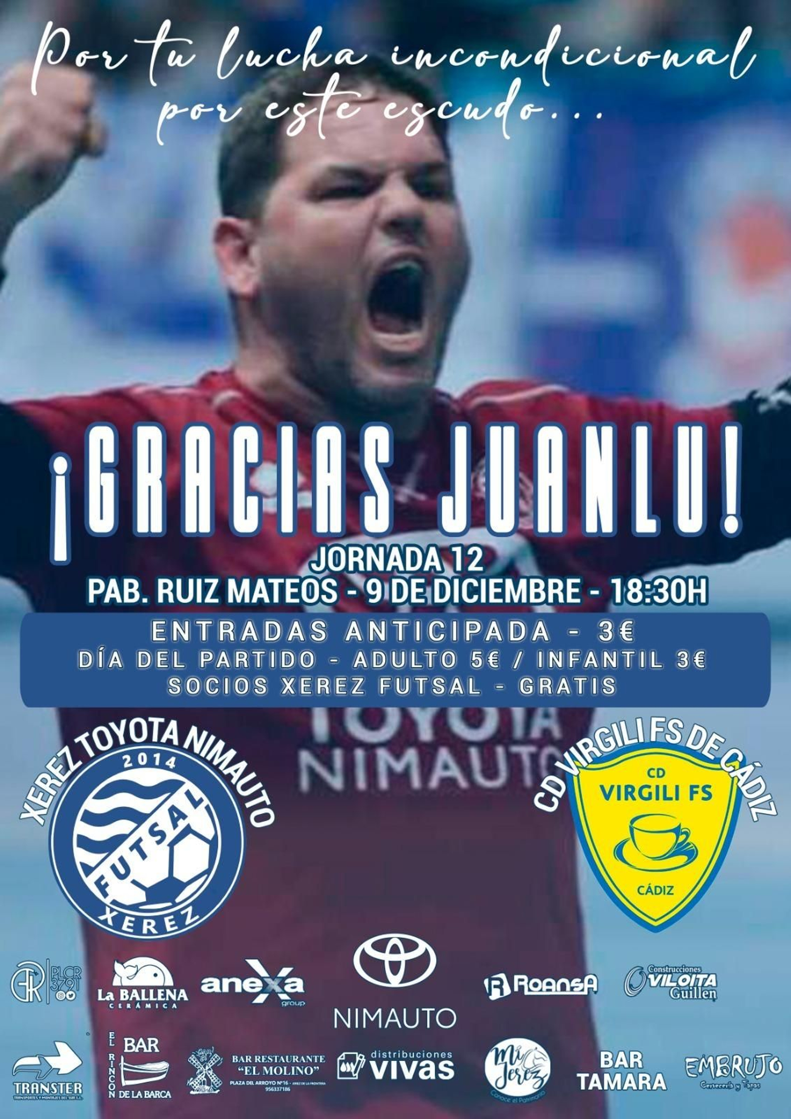 Cartel del partido y precios.