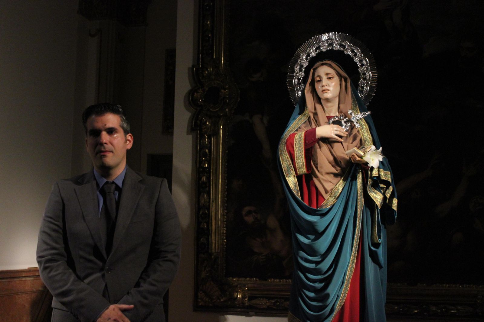 Ruiz Montes, ante la nueva Dolorosa de Gamarra.