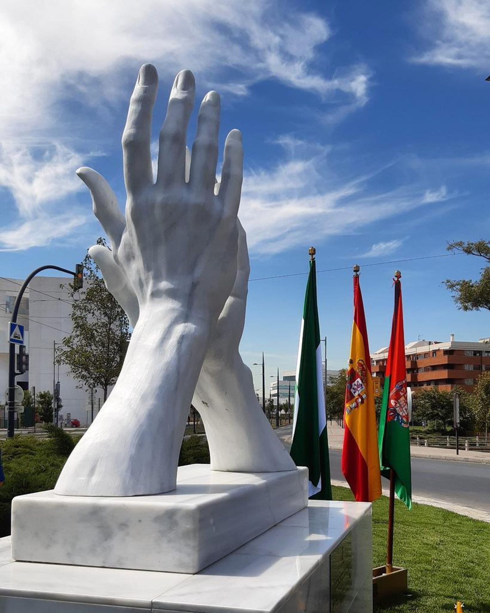 Escultura instalada en Málaga.