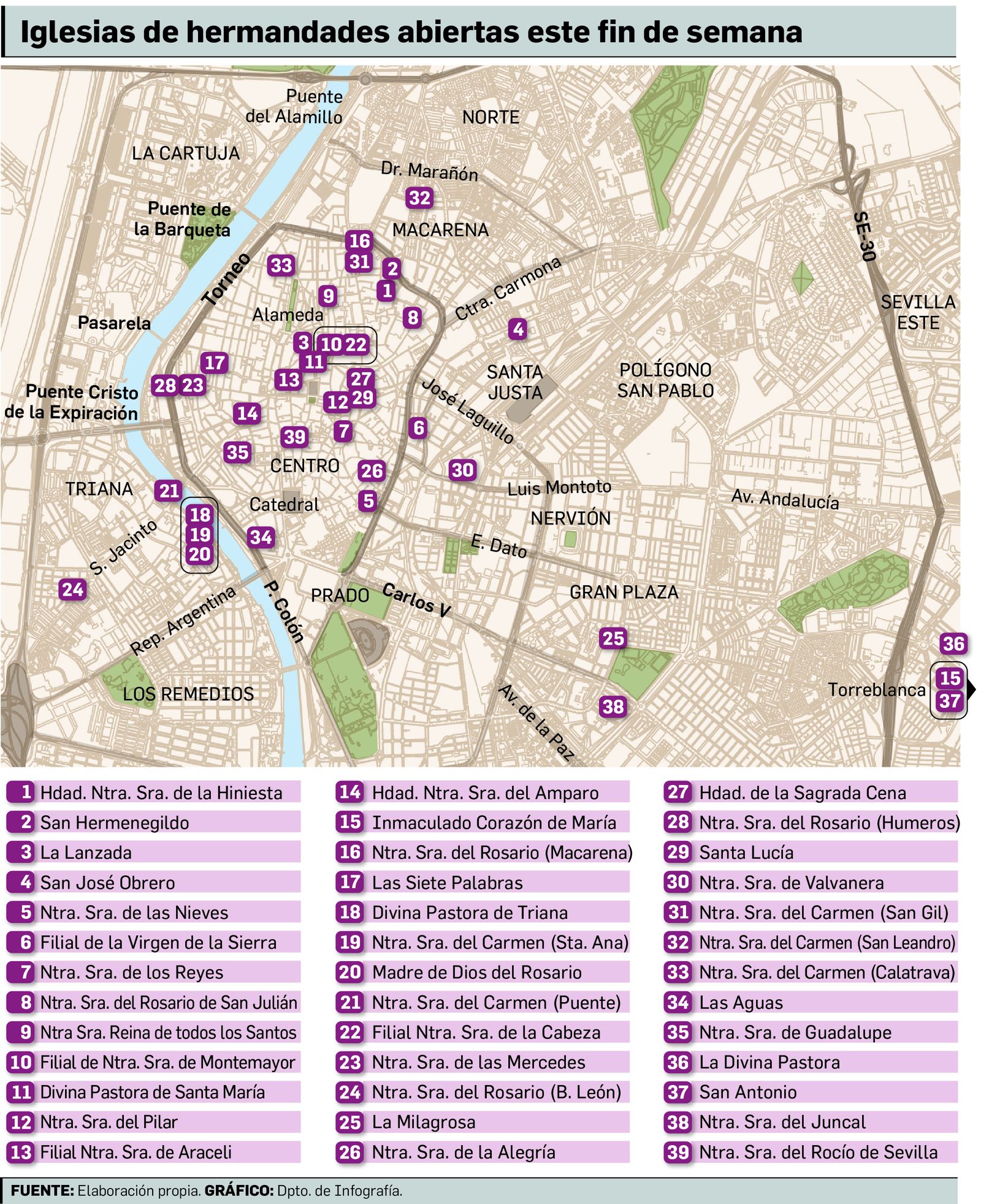 Mapa de las iglesias abiertas este fin de semana
