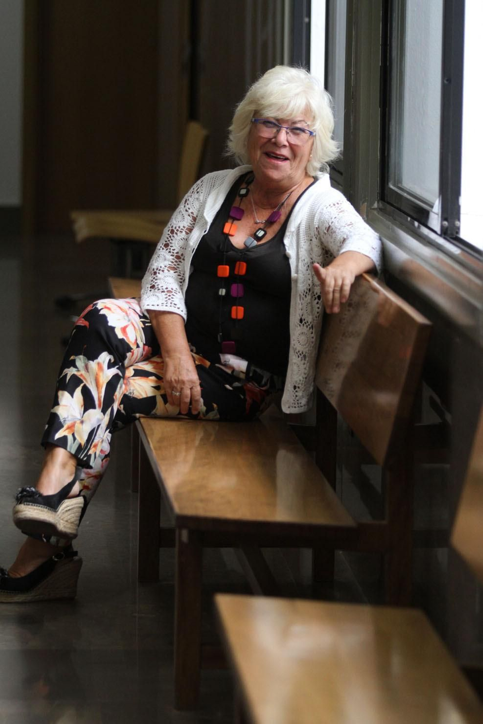 Santos Repiso hace gala de su buen humor en los pasillos del Palacio de Justicia de Huelva.