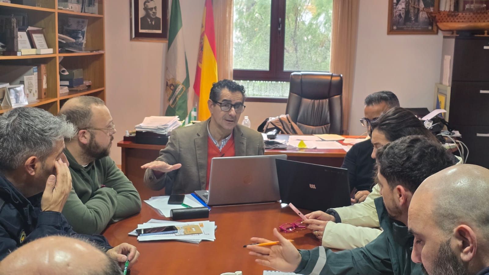 Un momento de la reunión del Centro de Coordinación Operativa Municipal (CECOPAL).