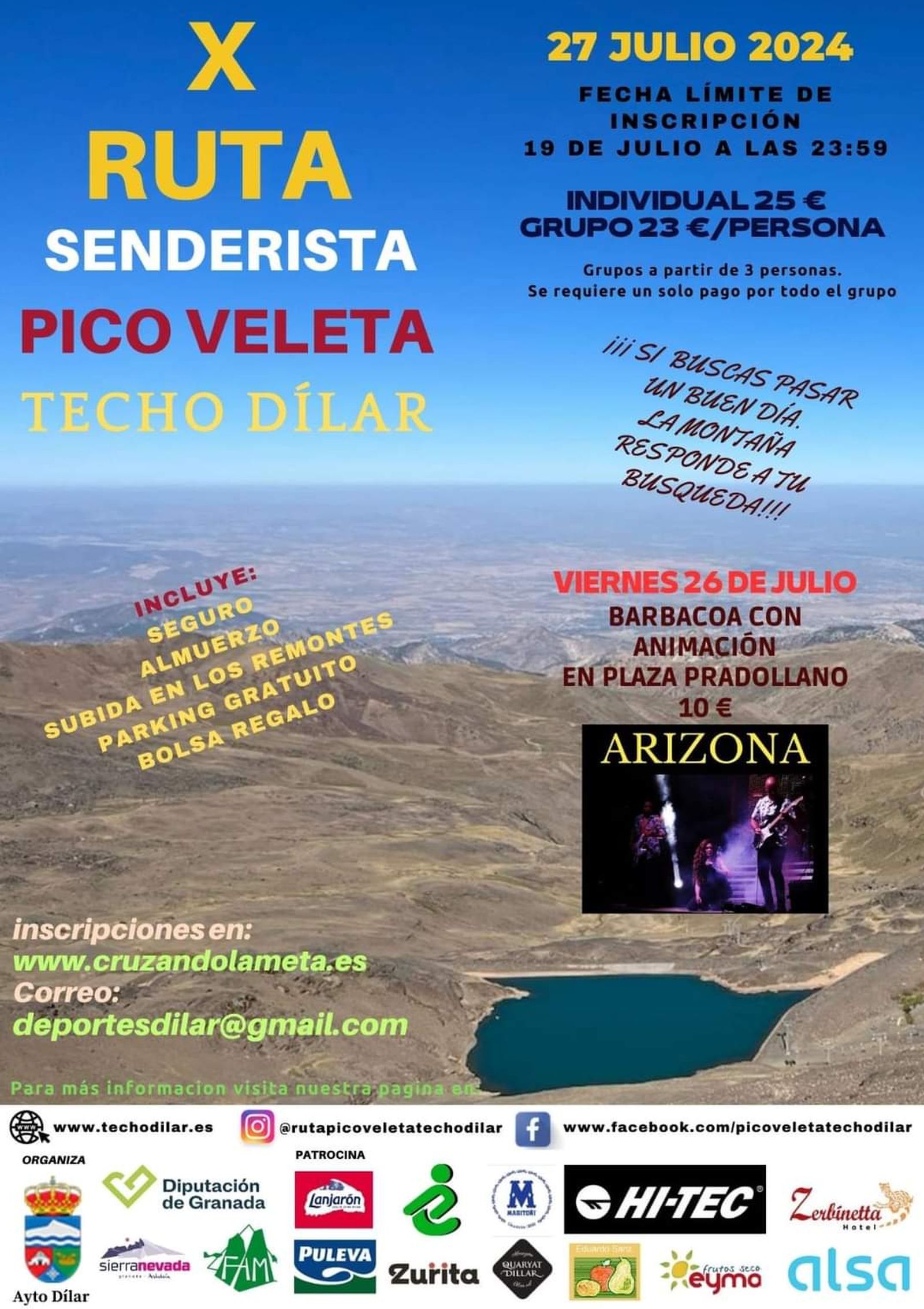 Cartel de la X Ruta de Senderista Pico Veleta Techo de Dílar.