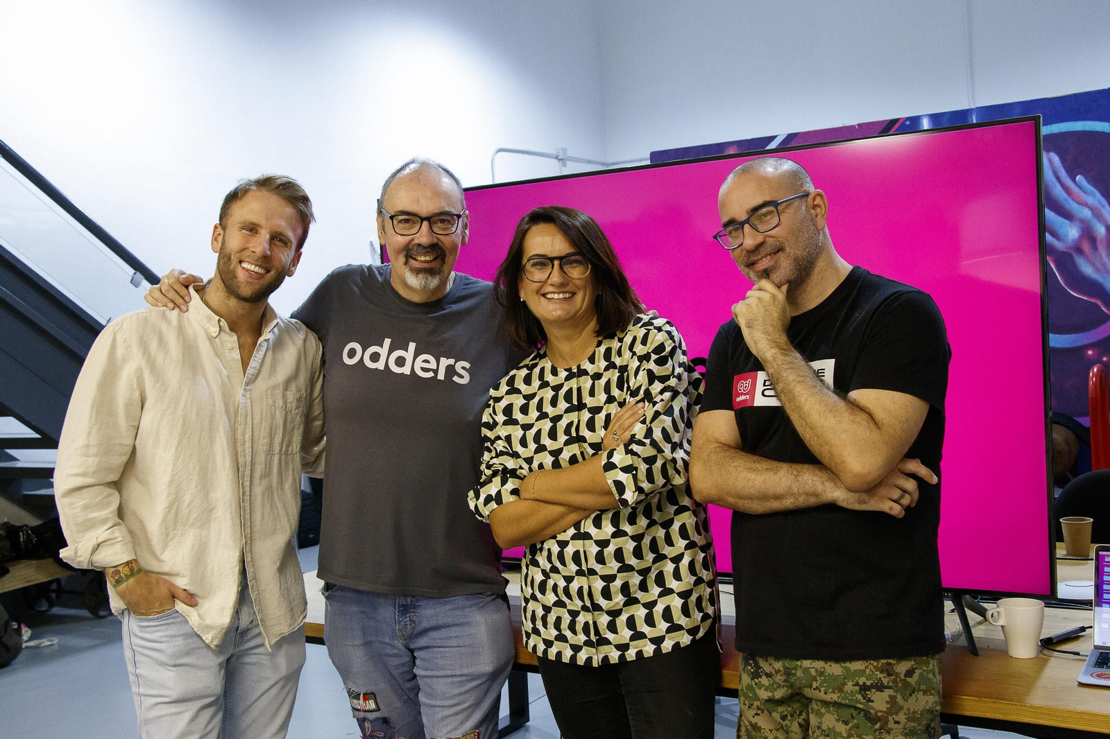 De izquierda a derecha, los socios de Odders Jaime Pichardo, Fernando García, Ana Molina y Juan José Flores