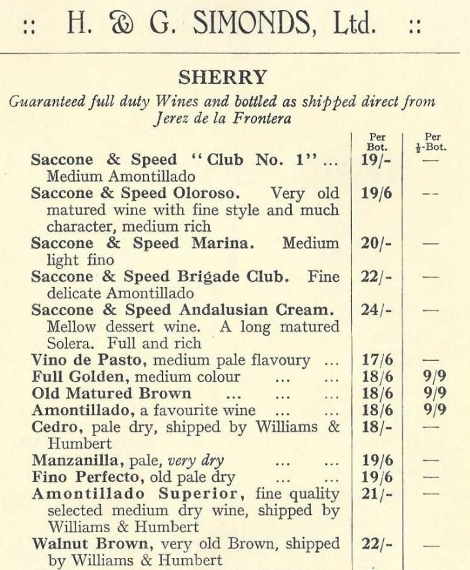 Anuncio de James Speed con referencia González Byass.