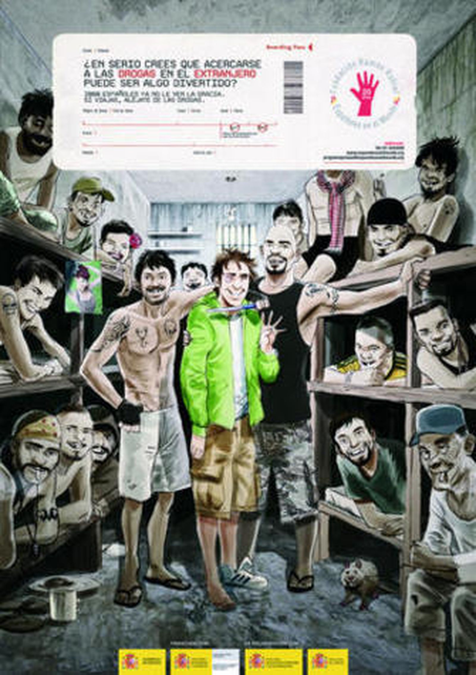 Los carteles que se distribuirán por aeropuertos y estaciones de tren.