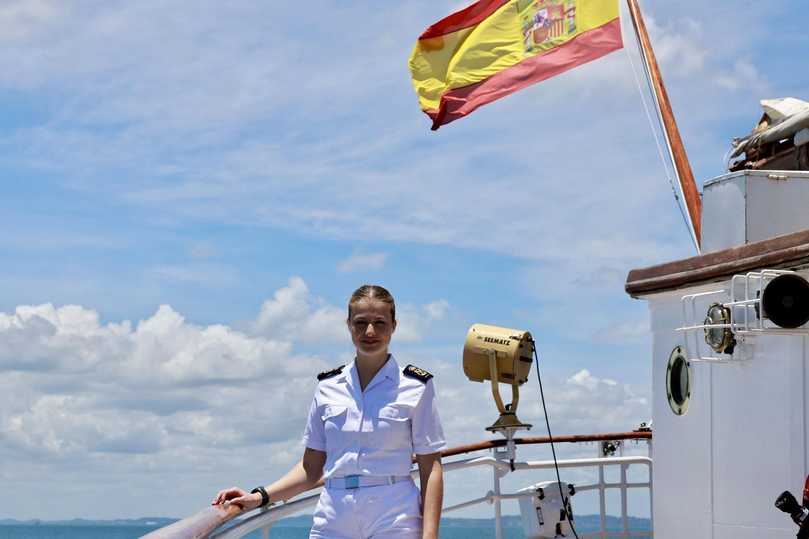 Fotos de la llegada de la Princesa Leonor a Salvador de Bahía a bordo del 'Elcano'