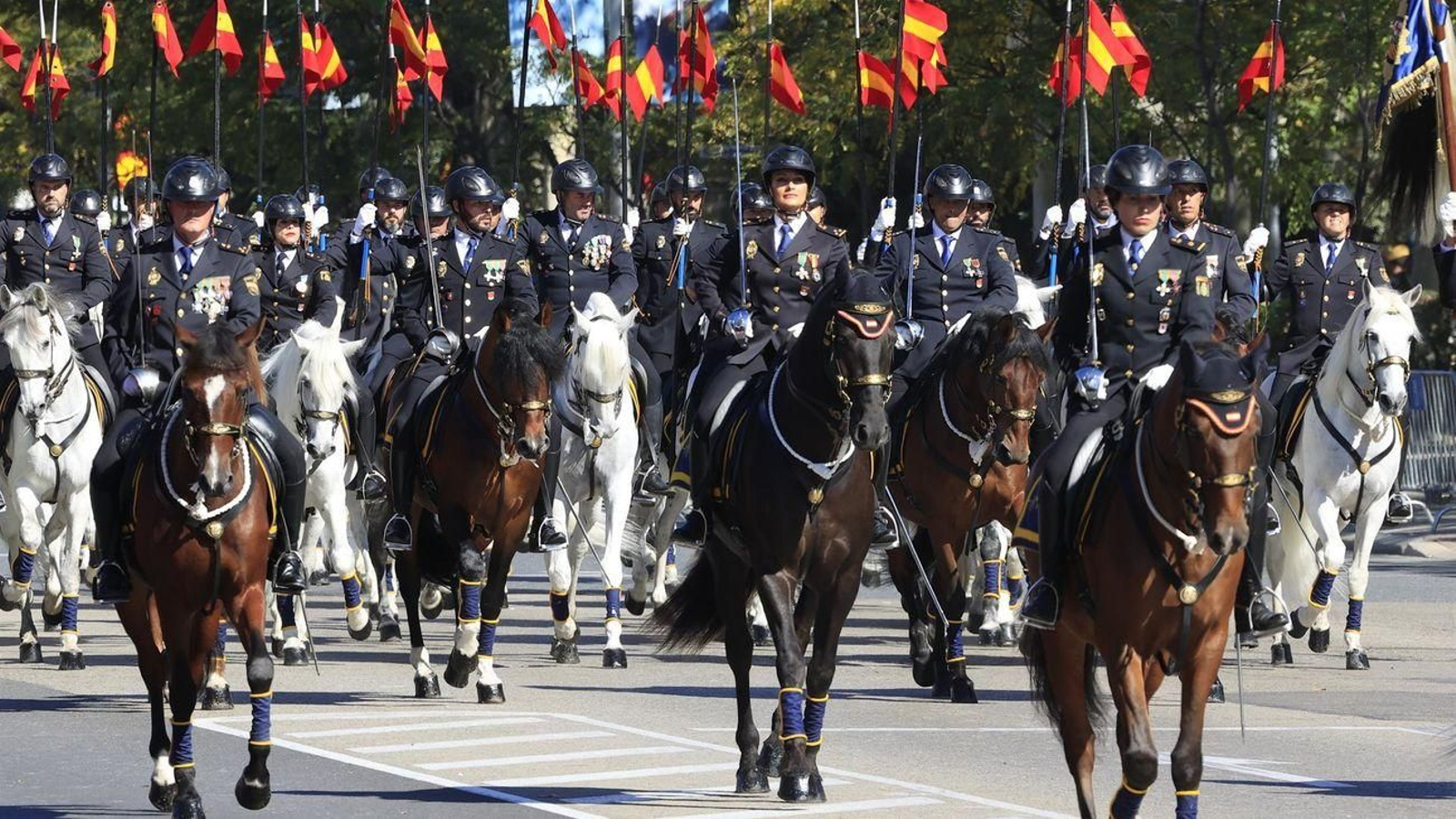 Desfile a caballo el Día de la Hispanidad en Madrid, en 2024.