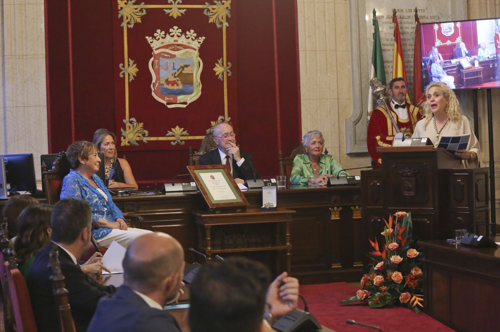 Homenaje a Celia Villalobos en el Ayuntamiento de Málaga (fotos)