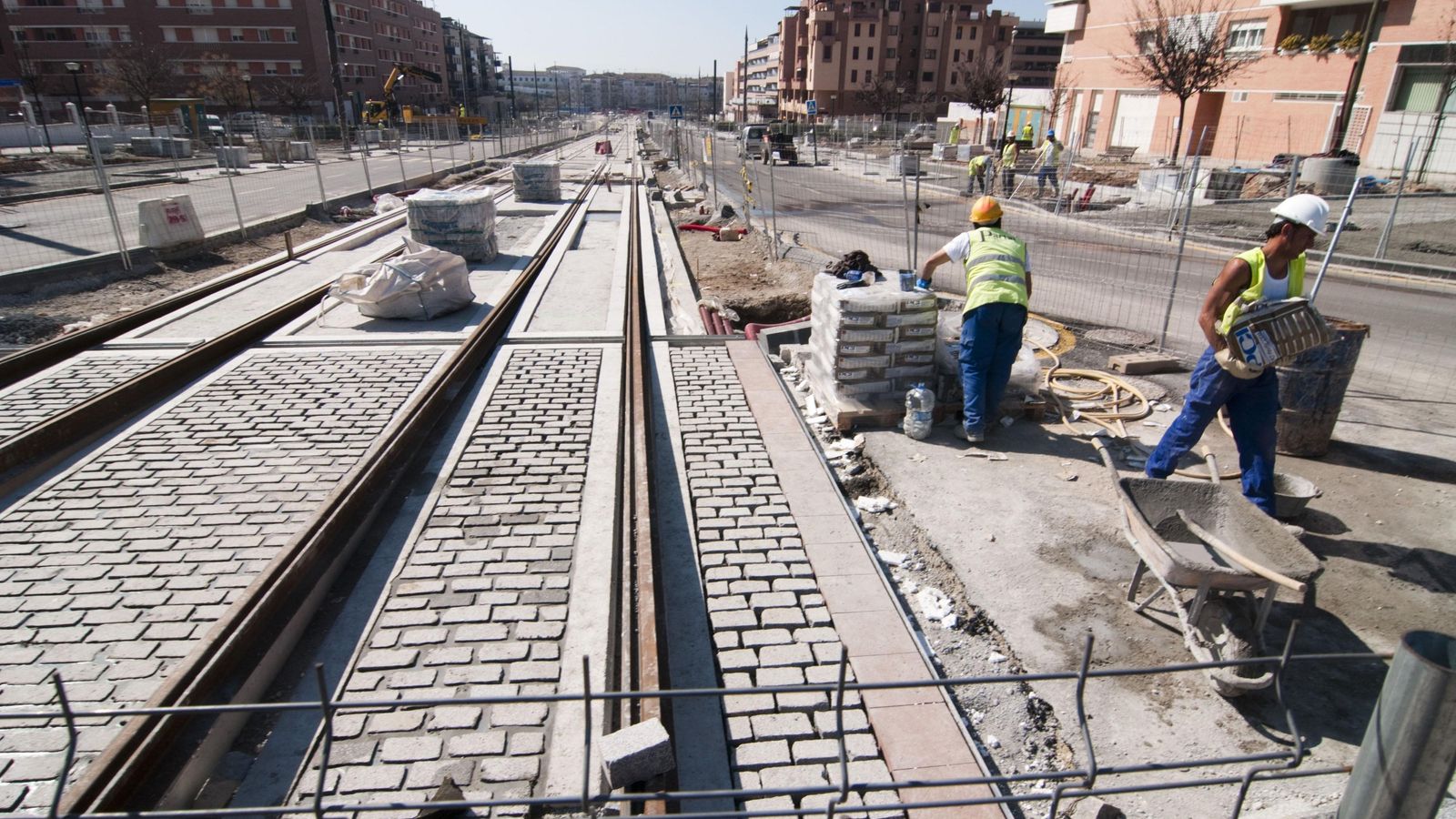 Imagen de archivo de las obras de la linea del Metro de Granada en la zona norte de la capital
