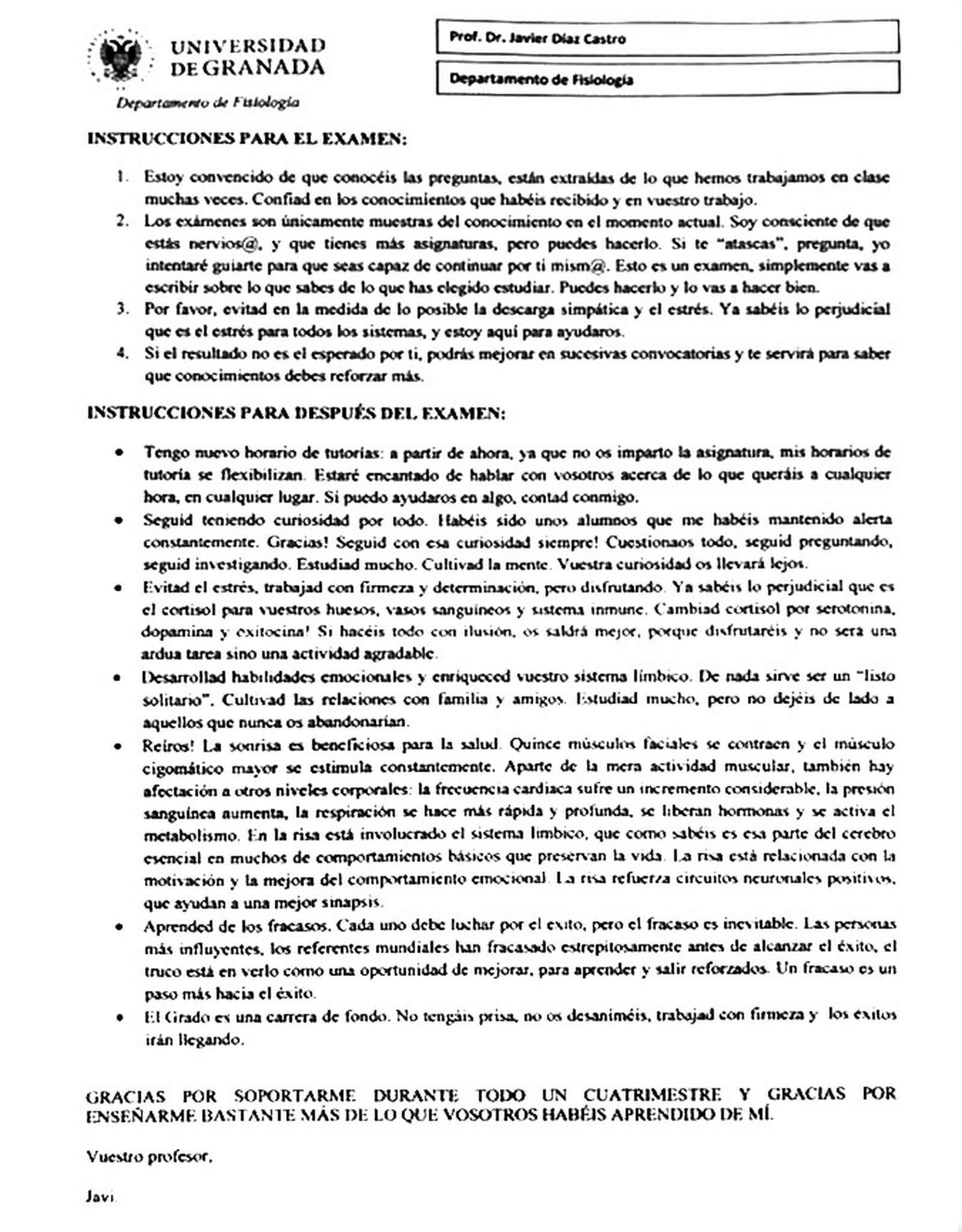 Javier Díaz Castro, profesor de la Universidad de Granada.