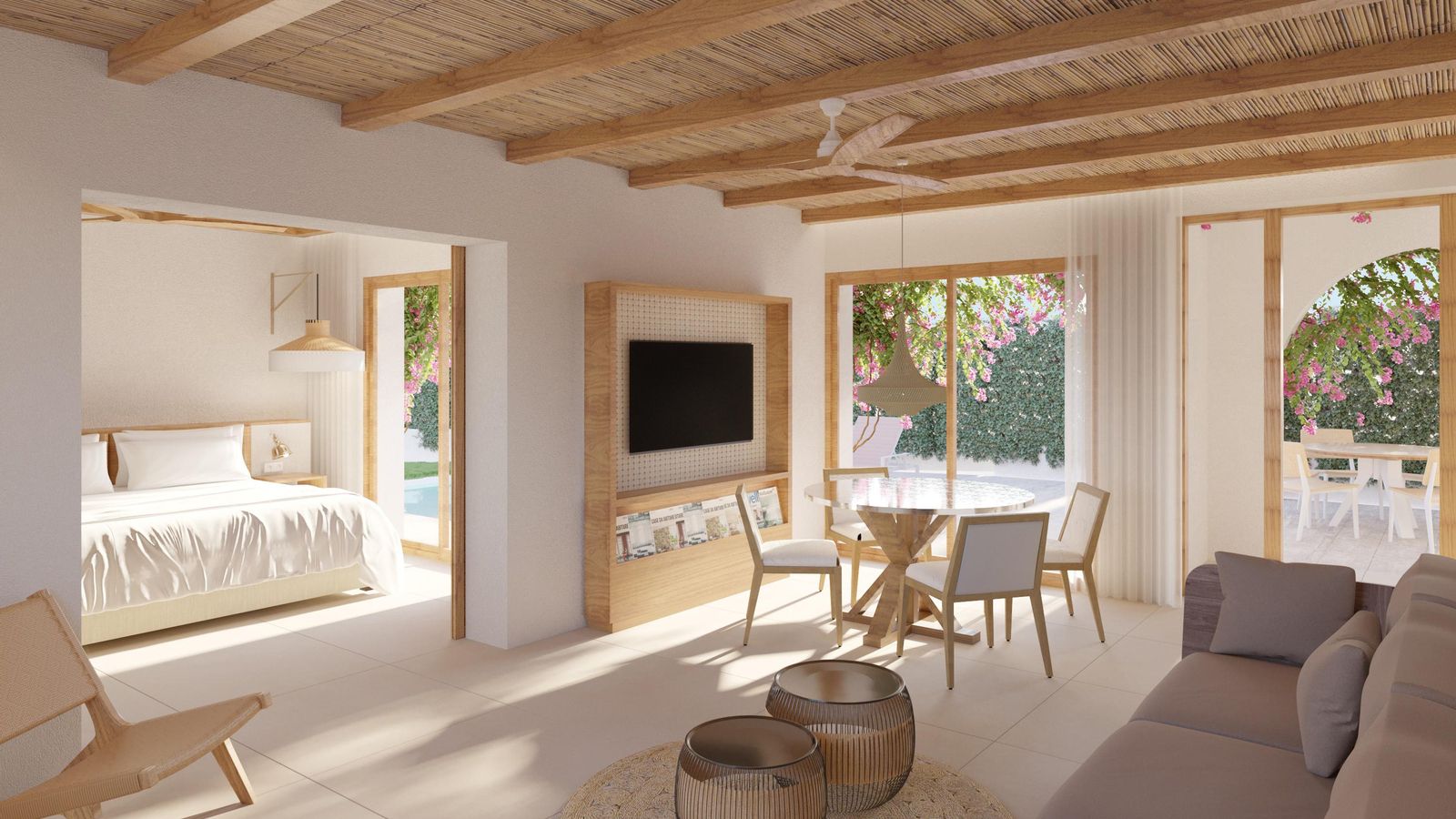 Interior de una de las villas.