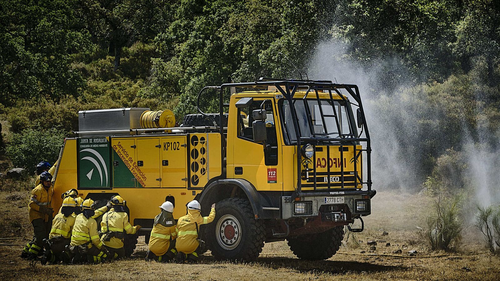 Simulacro de incendio del CEDEFO de Algodonales.