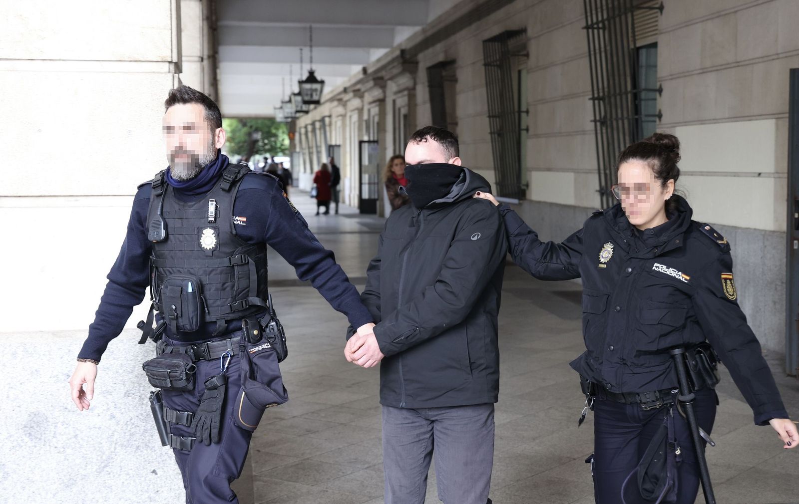 El asesino confeso, David A. S., este viernes en los juzgados de Sevilla.