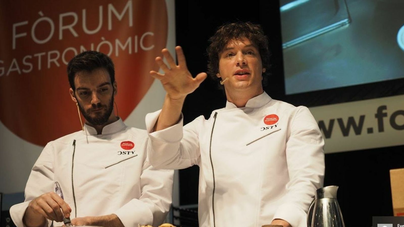 Jordi Cruz, durante su ponencia en el Fórum Gastronómico de Barcelona.