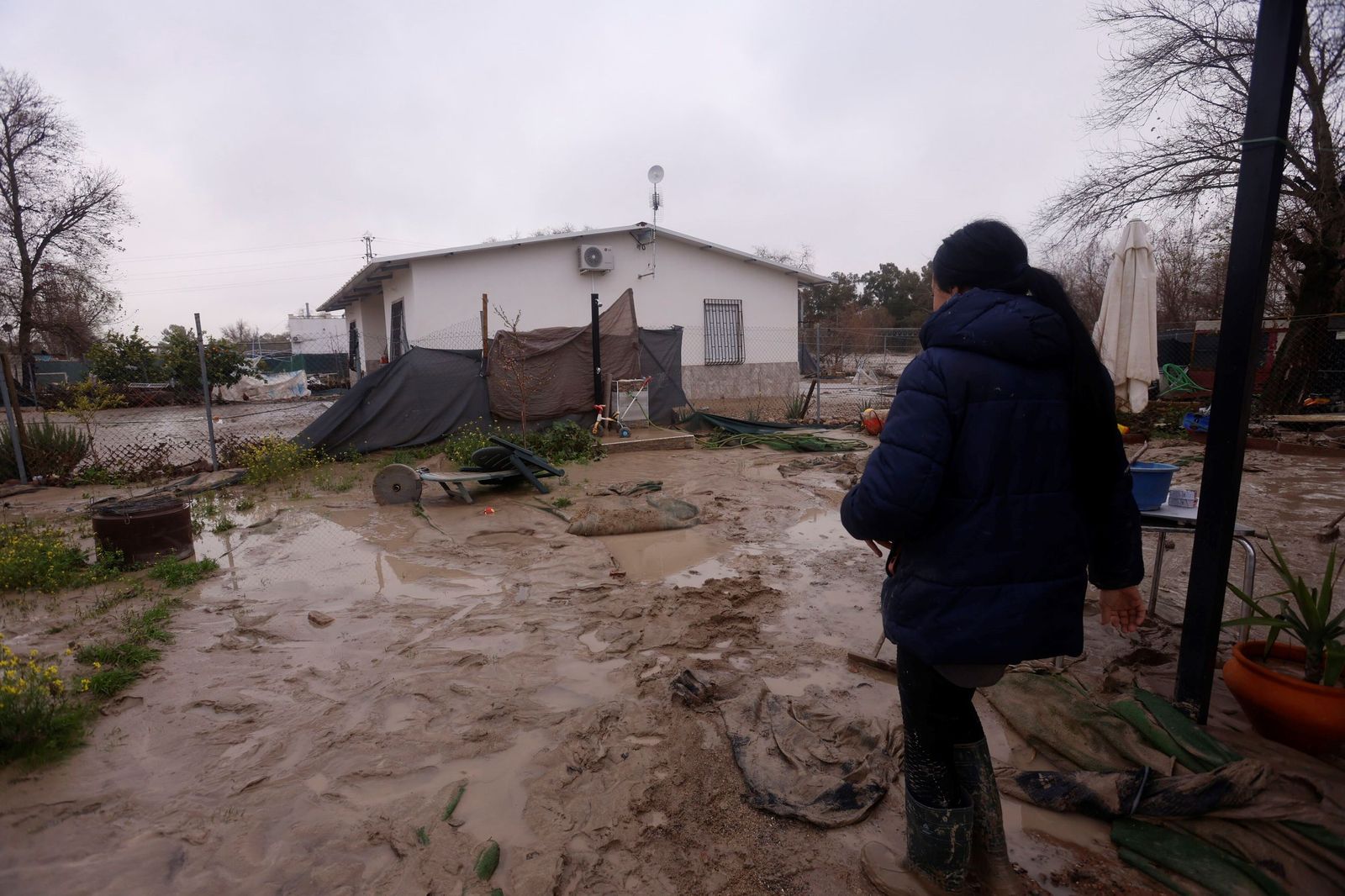 Limpieza en las parcelas de Córdoba tras el tren de tormentas