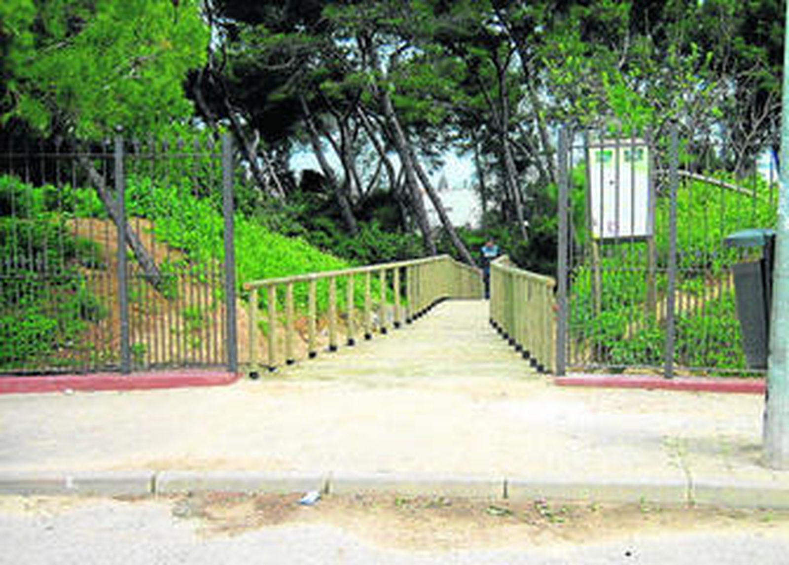 Imagen de la pasarela interior del pinar.