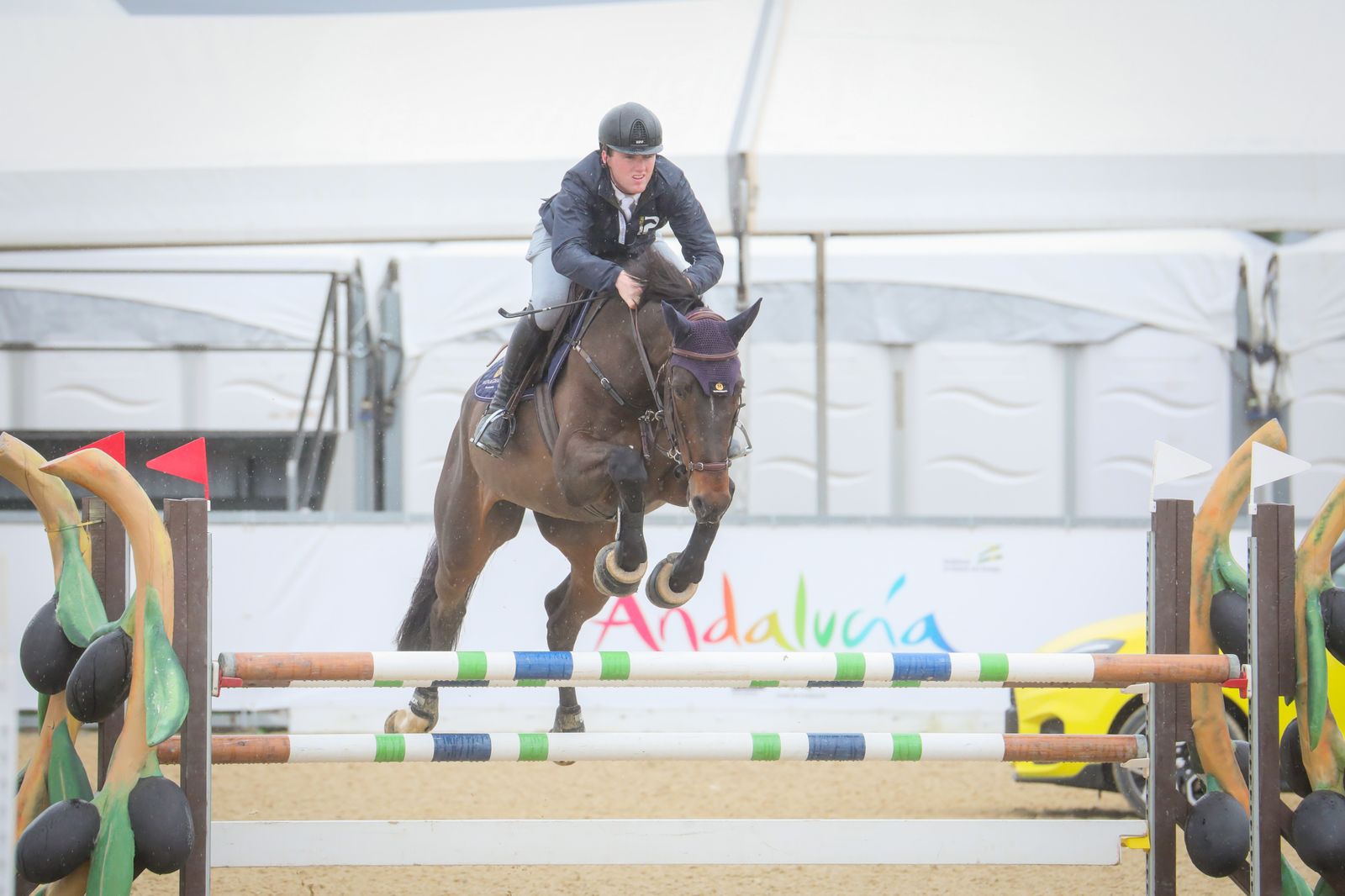 Sean Monaghan, en plena competición en las instalaciones de Montenmedio.
