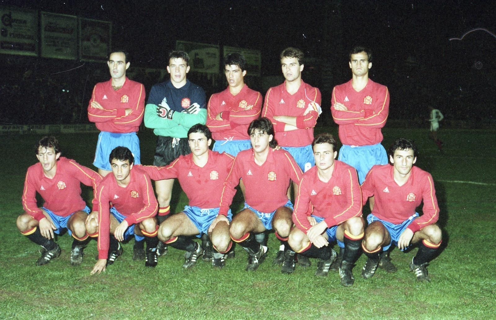 Formación inicial de España sub-21 en el partido que jugó en Domecq en 1987.