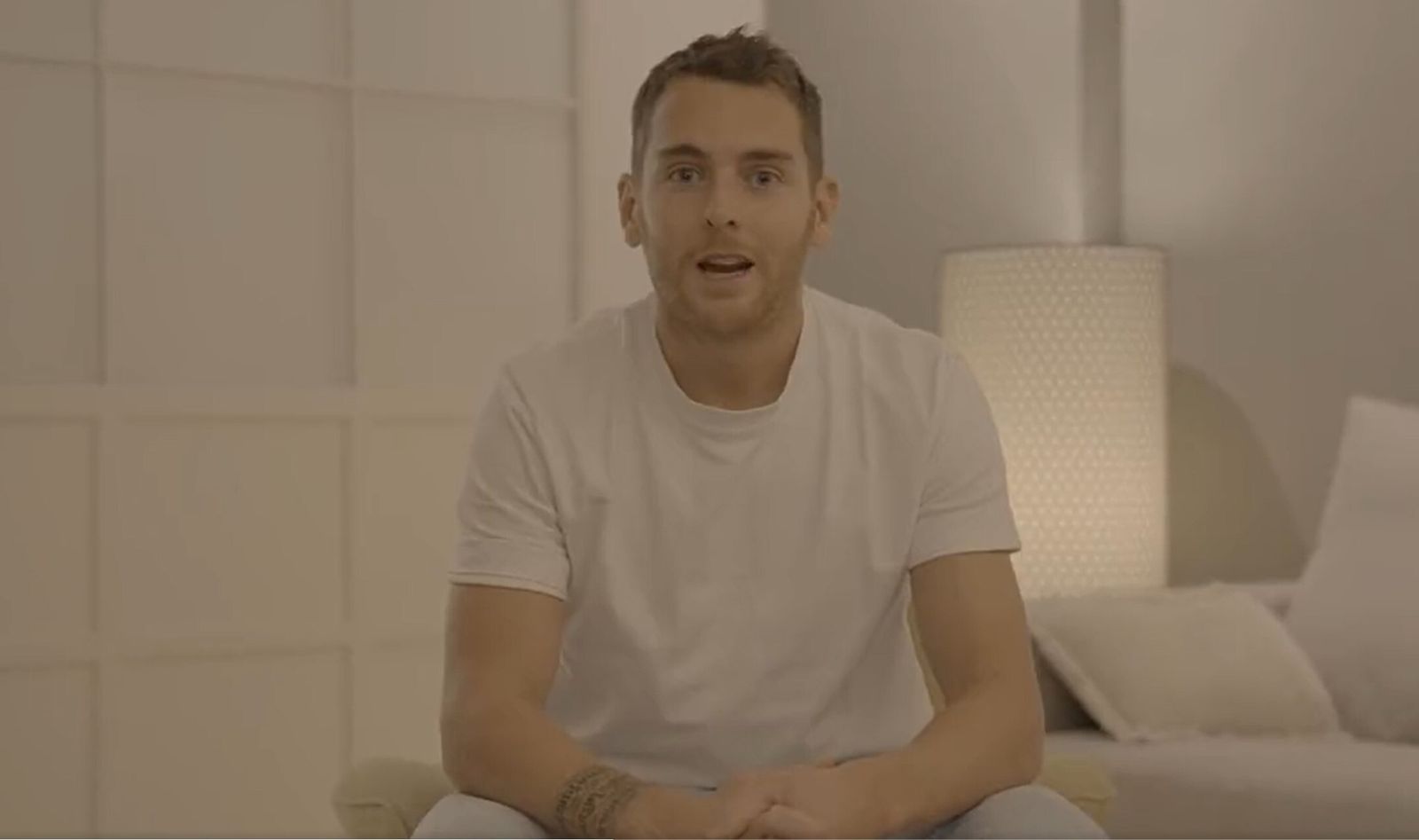 Ibai Gómez, durante el anuncio de su retirada del fútbol.