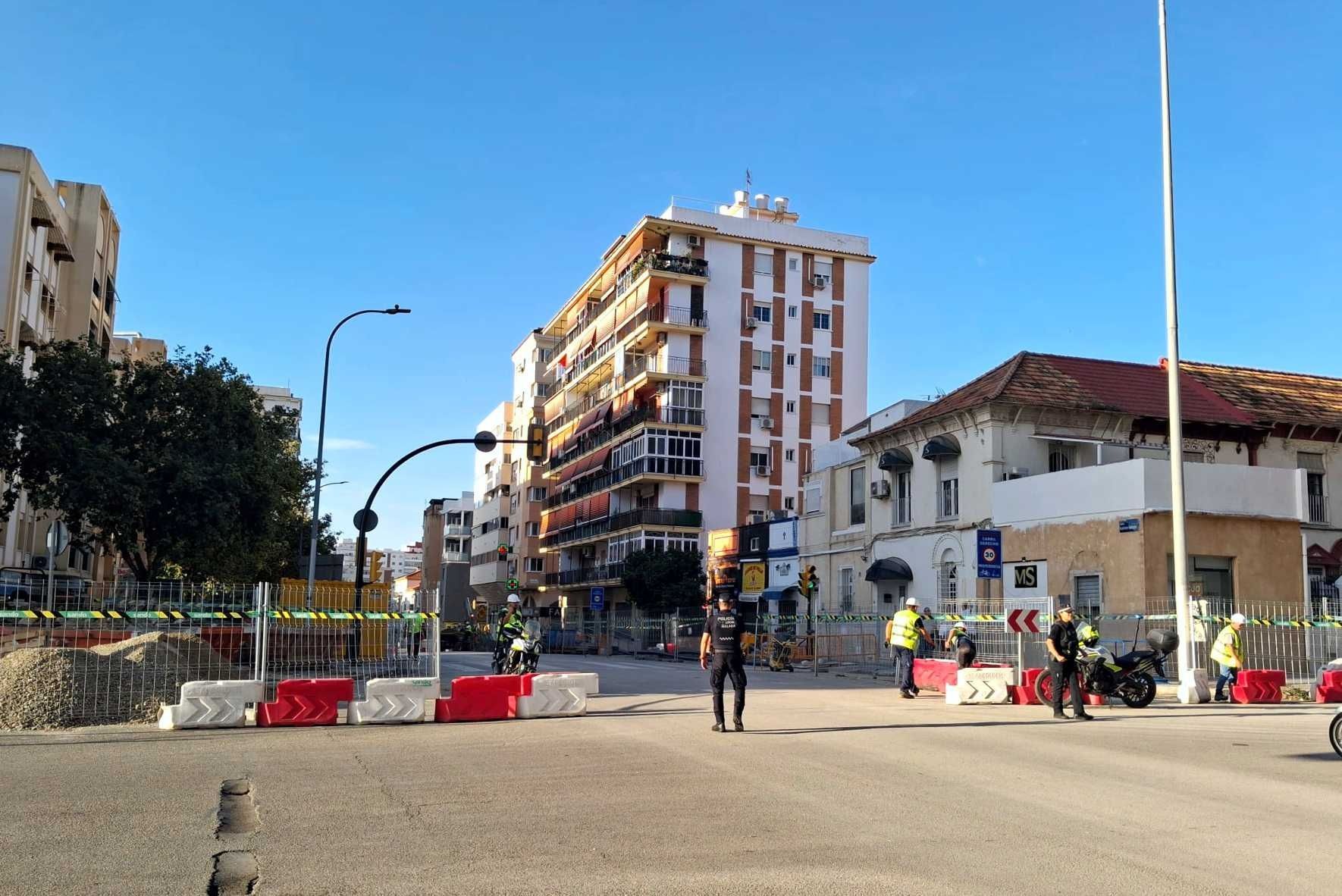 La calle Blas de Lezo quedará cortada al tráfico por las obras de la prolongación del metro de Málag ...