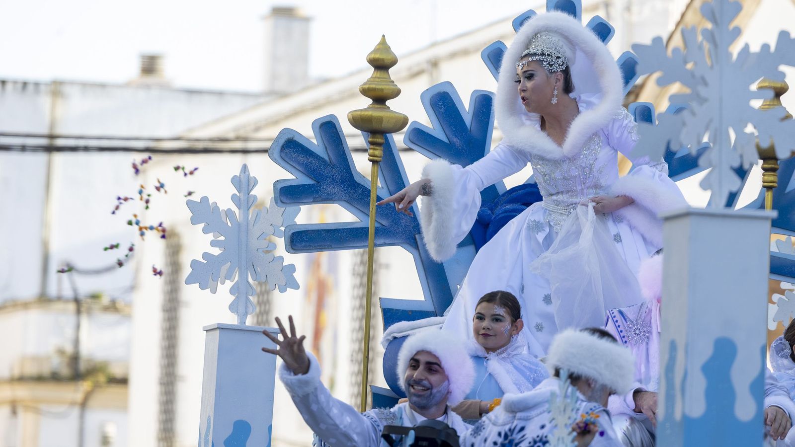 La Reina de las Nieves, uno de los personajes de la cabalgata portuense.