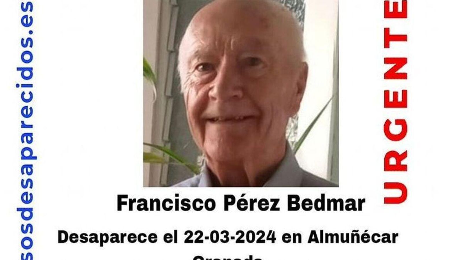 Piden colaboración para localizar a Francisco Piden colaboración para localizar a Francisco