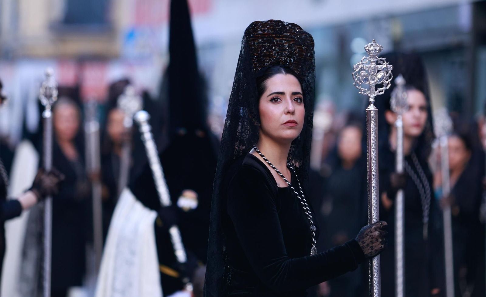 La Piedad en su procesión del Viernes Santo en Málaga, en fotos