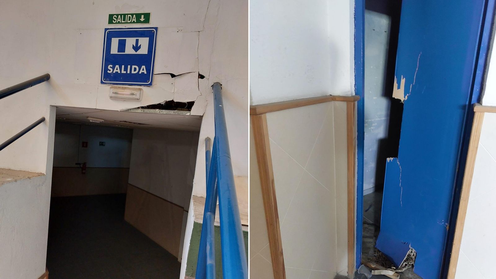 Desconchones y agujeros en paredes, destrozos en el mobiliario